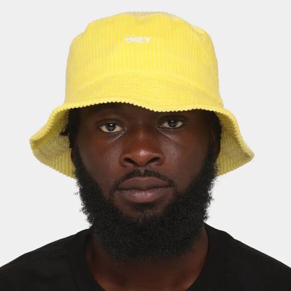 OBEY Unisex OS Butter Yellow Corduroy Bucket Hat - Picture 5 of 8
